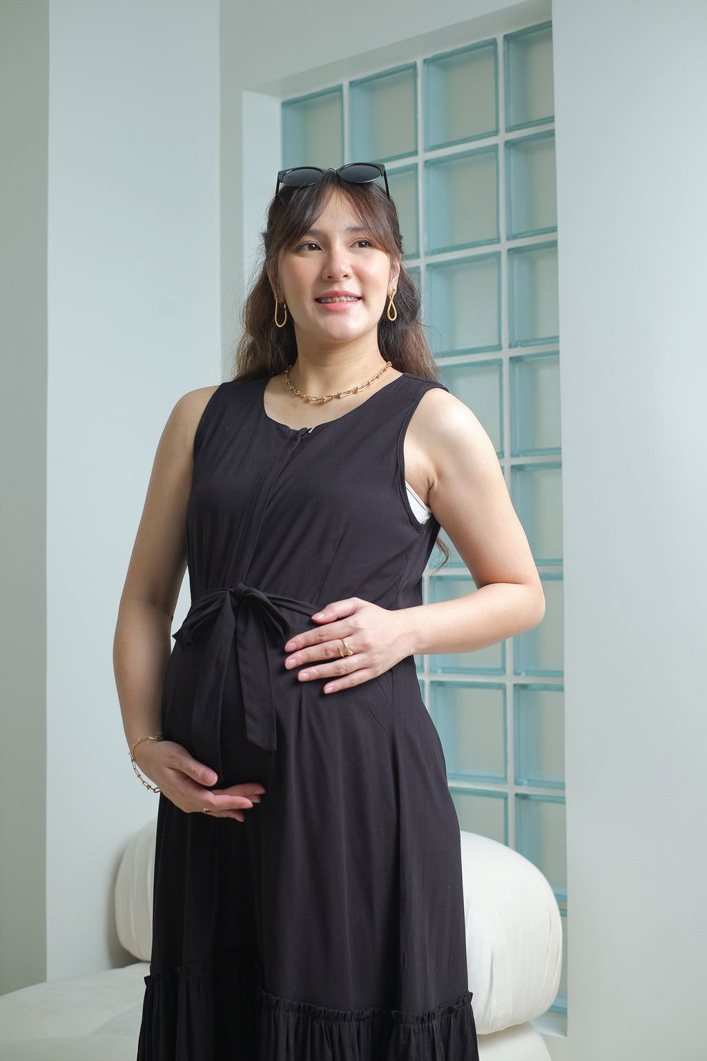 Margaret Maternity Nursing Dress - Black