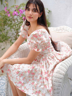 belle baby doll dress - Rose print