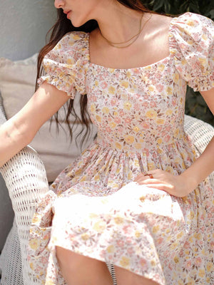 belle baby doll dress - Floral cream