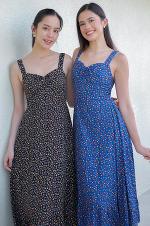 Eliana Midi Dress - printed blue