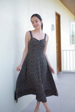 Eliana Midi Dress - printed black