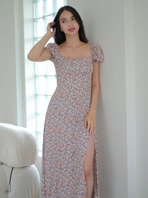 Yvonne Midi dress - Peach pink
