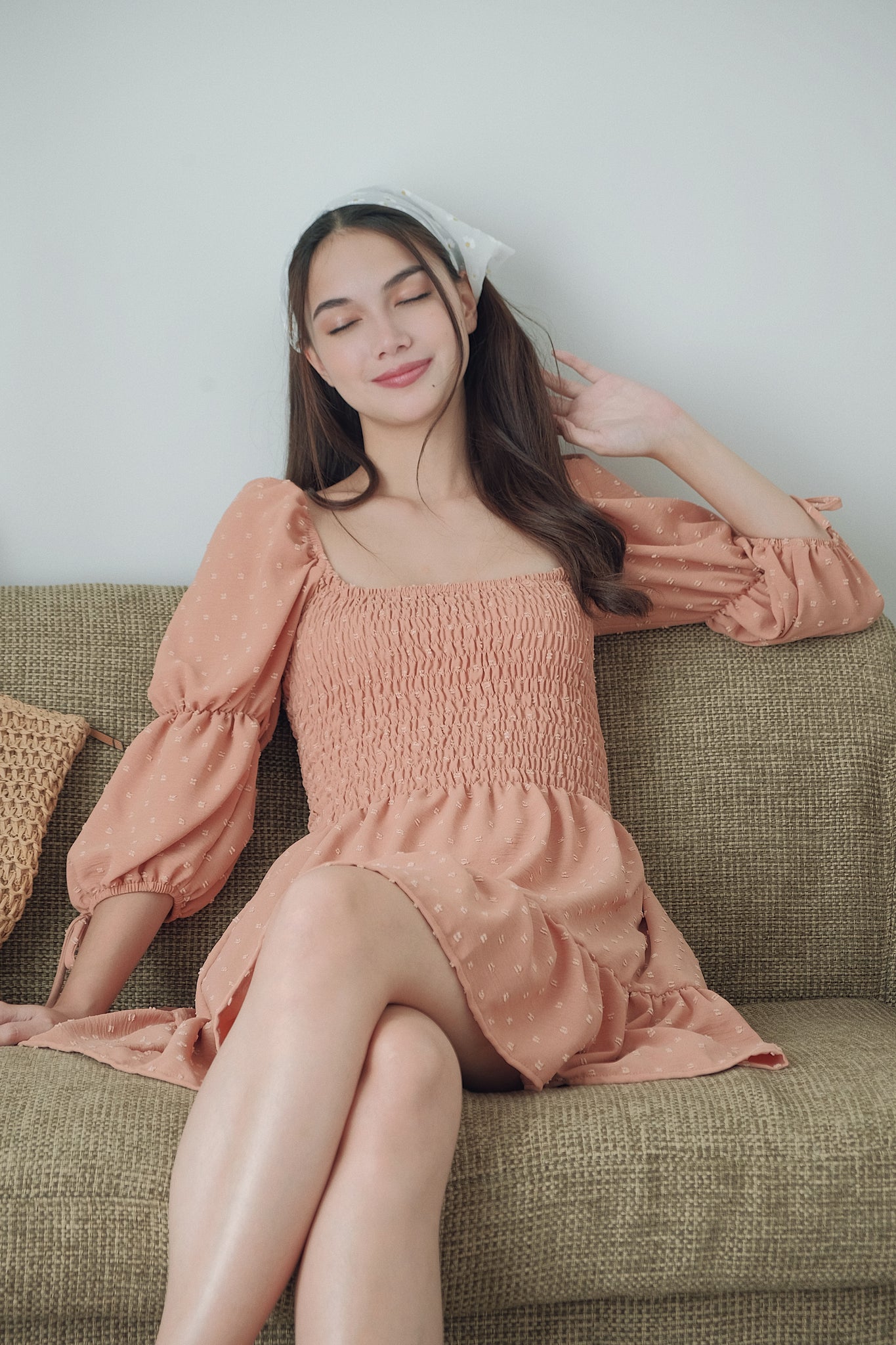 Lucy Mini Dress - Swiss dot Brown