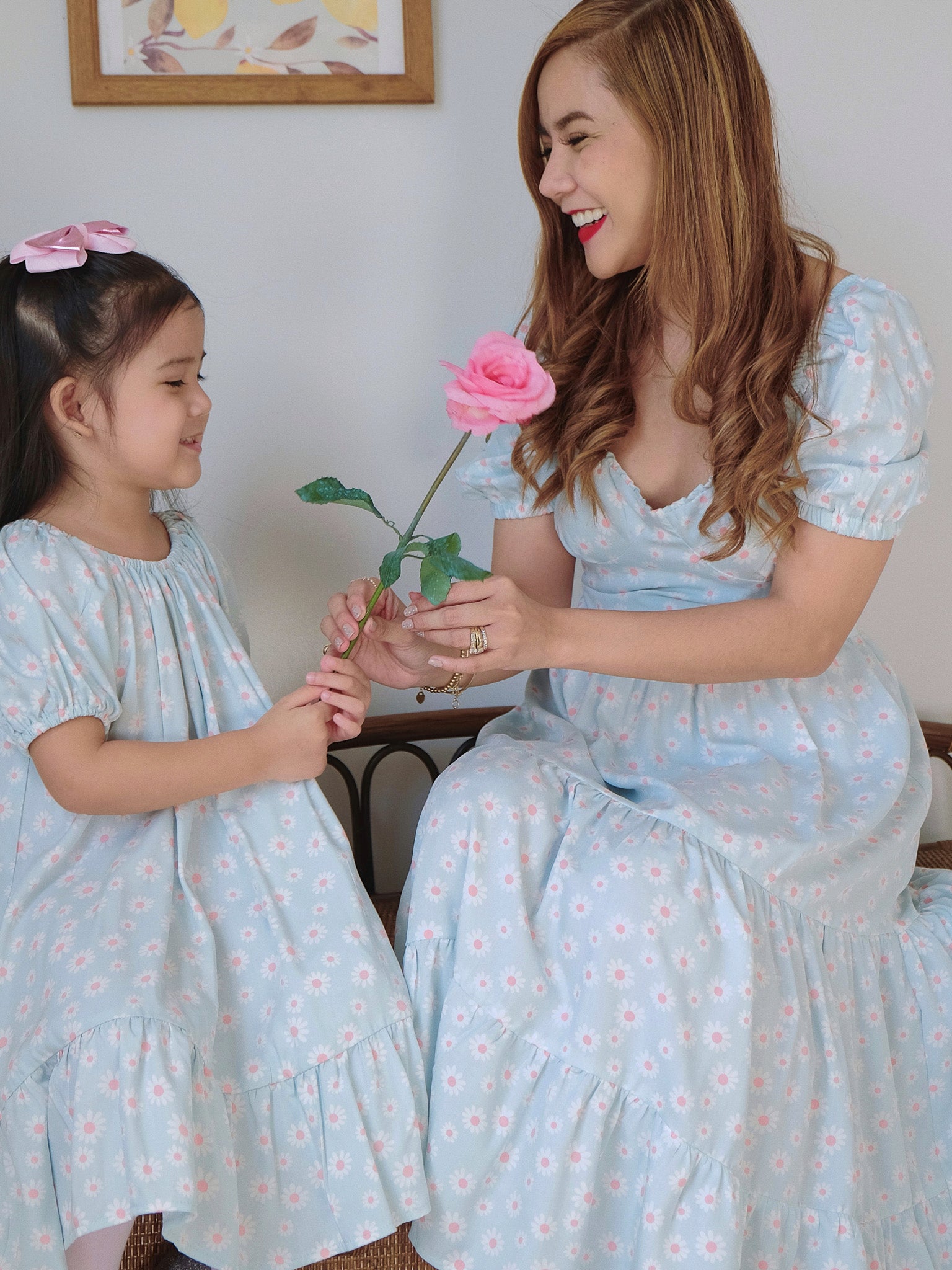 Dakota Midi Dress - powder blue floral