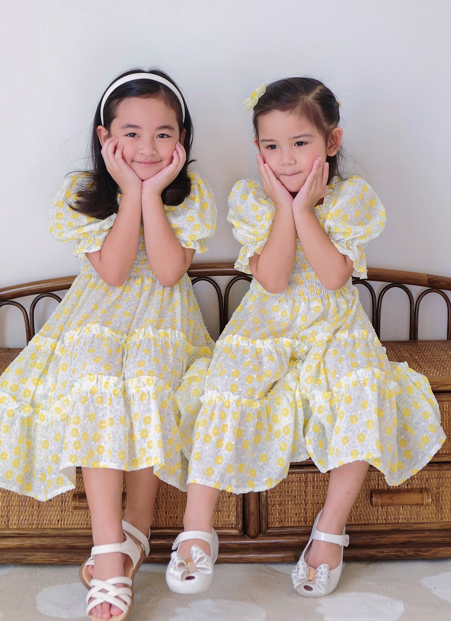Amira dress - yellow dotted (kids)