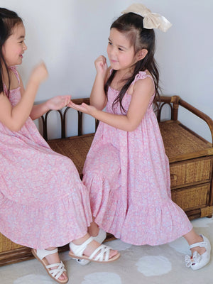 Hazel dress - pink floral (kids)
