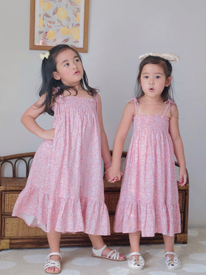 Hazel dress - pink floral (kids)