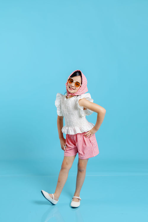 Aloha set -  with bandana in gingham red