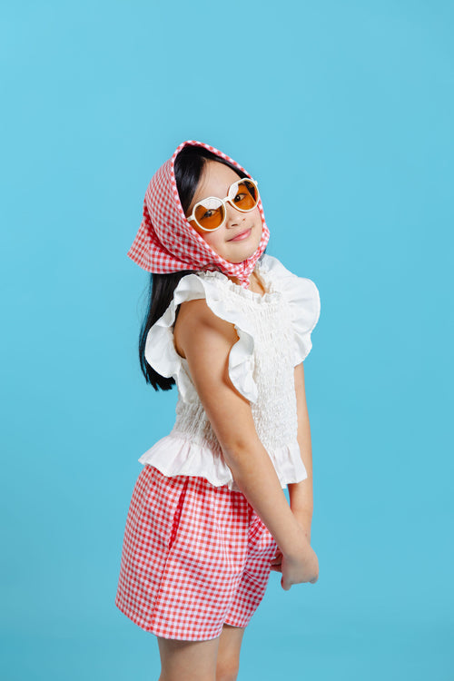 Aloha set -  with bandana in gingham red