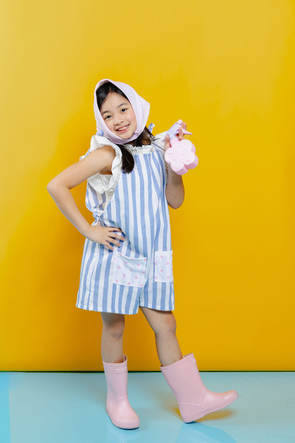 Laguna Jumpsuit - sky Blue Cabana with inner top and free assorted bandana