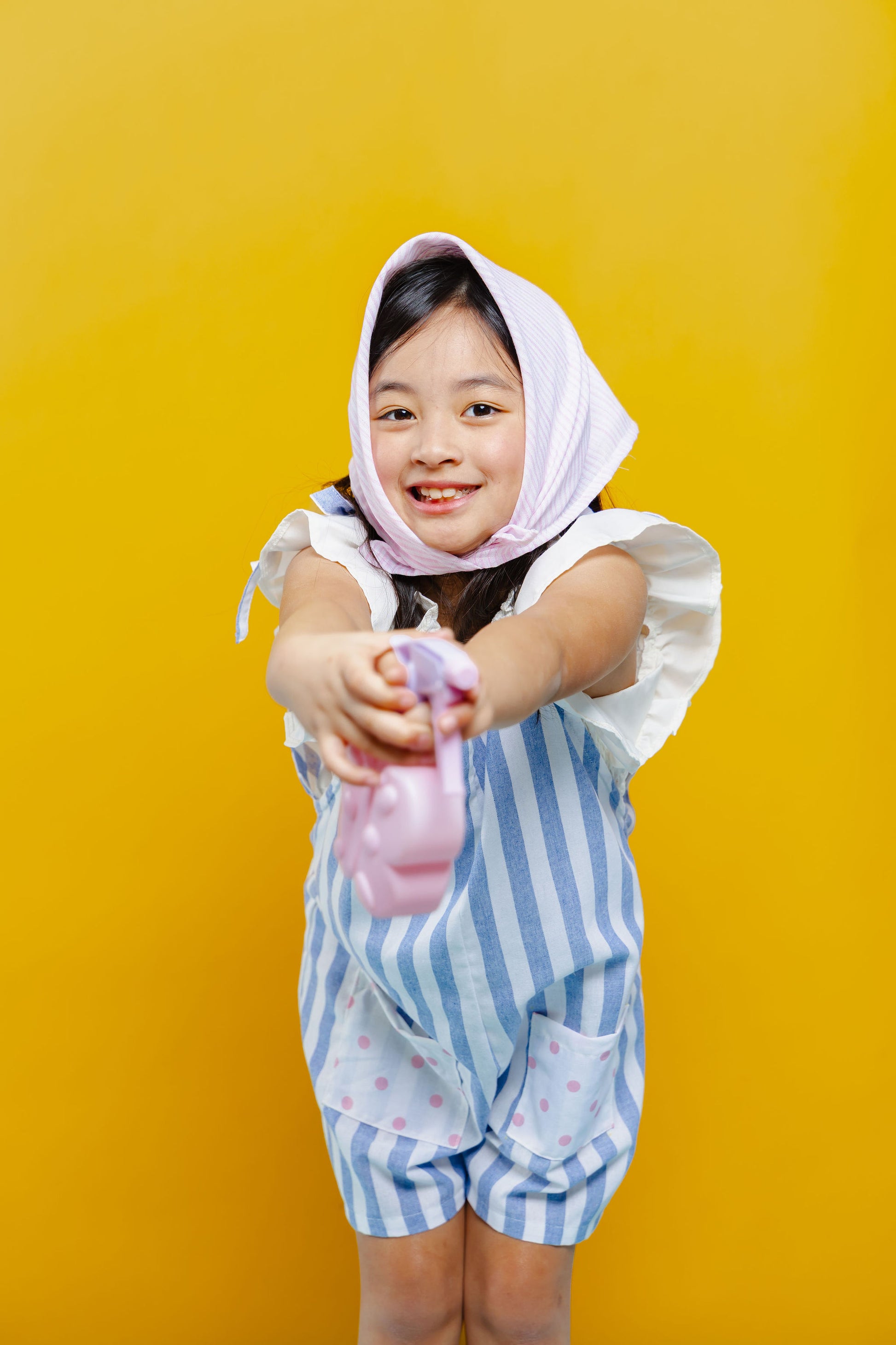 Laguna Jumpsuit in sky Blue Cabana with inner top and bandana