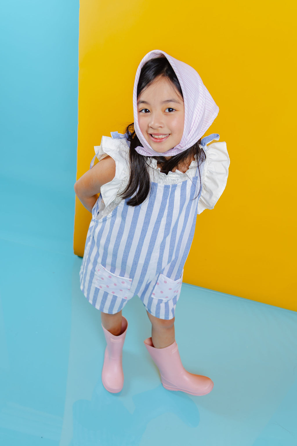 Laguna Jumpsuit - sky Blue Cabana with inner top and free assorted bandana