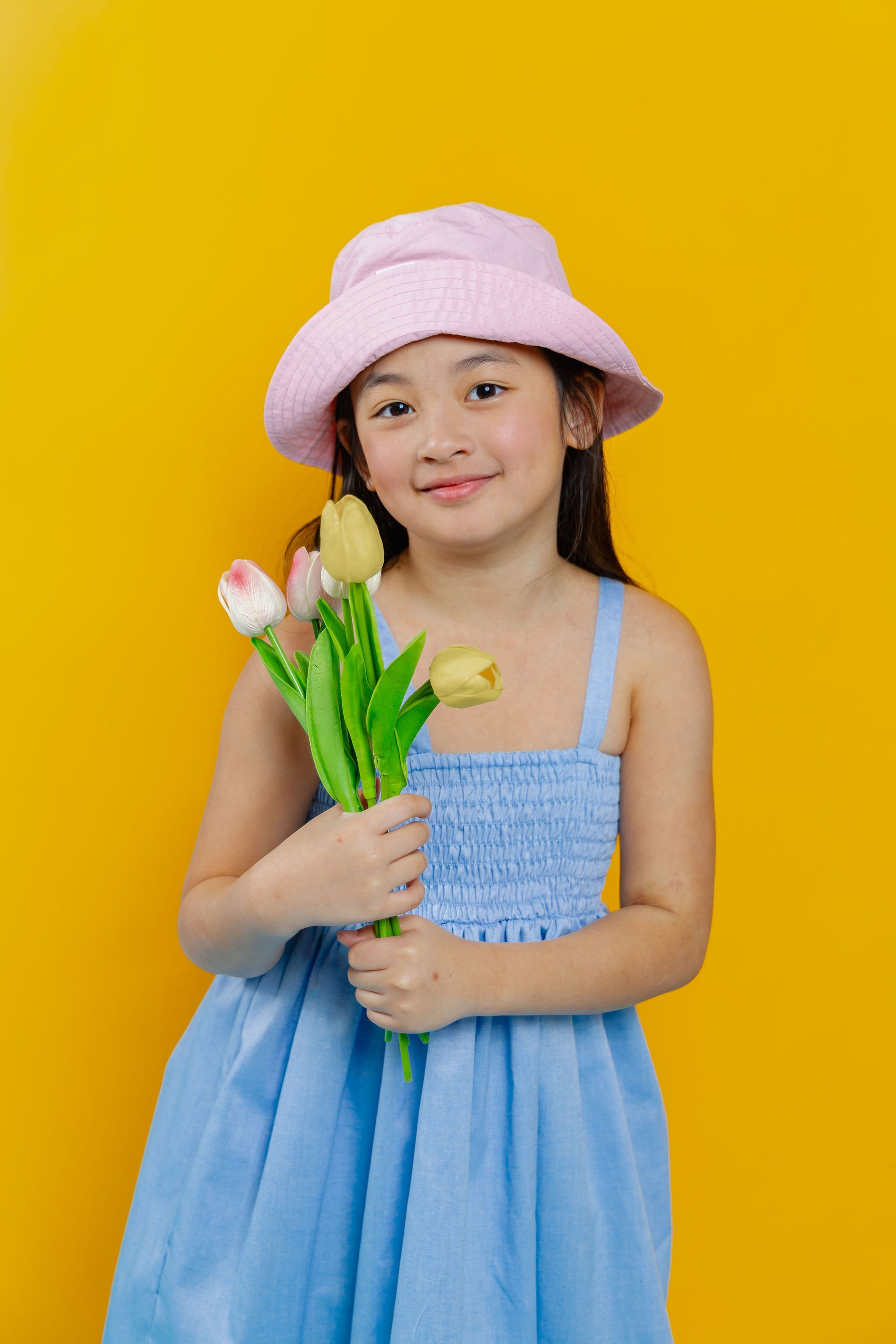 The Tropical dress with bandana in denim chambray