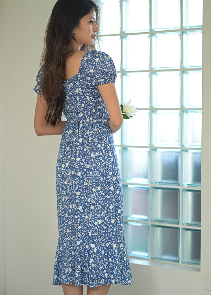 Suri Midi dress - Ruddy blue floral