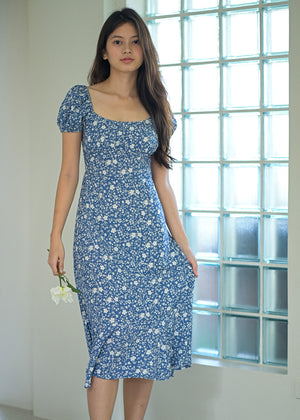 Suri Midi dress - Ruddy blue floral