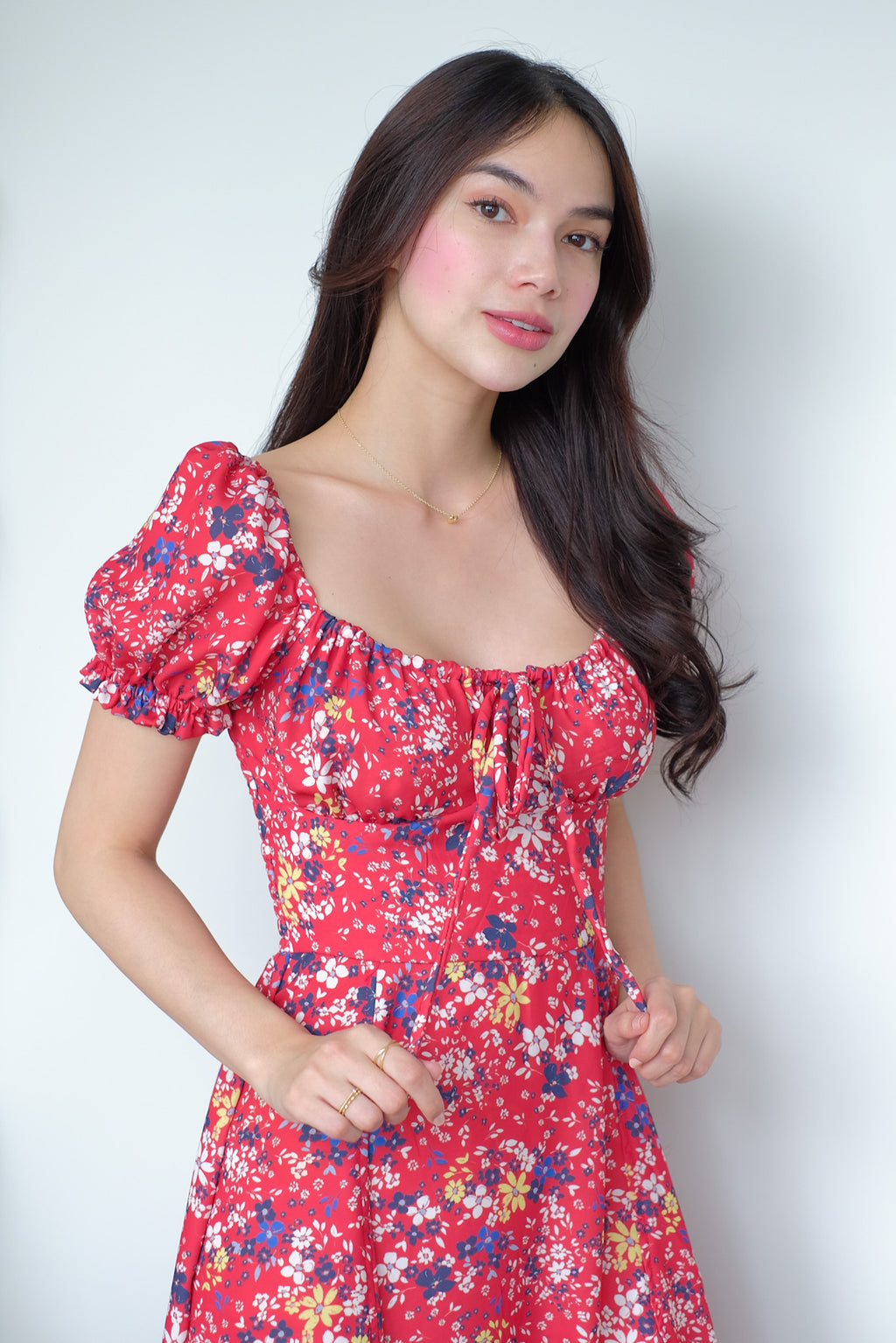 Camilla midi dress - red floral