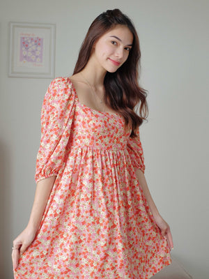 Anna mini dress - Red floral