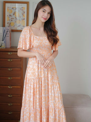 Isabelle midi dress - Honey Orange