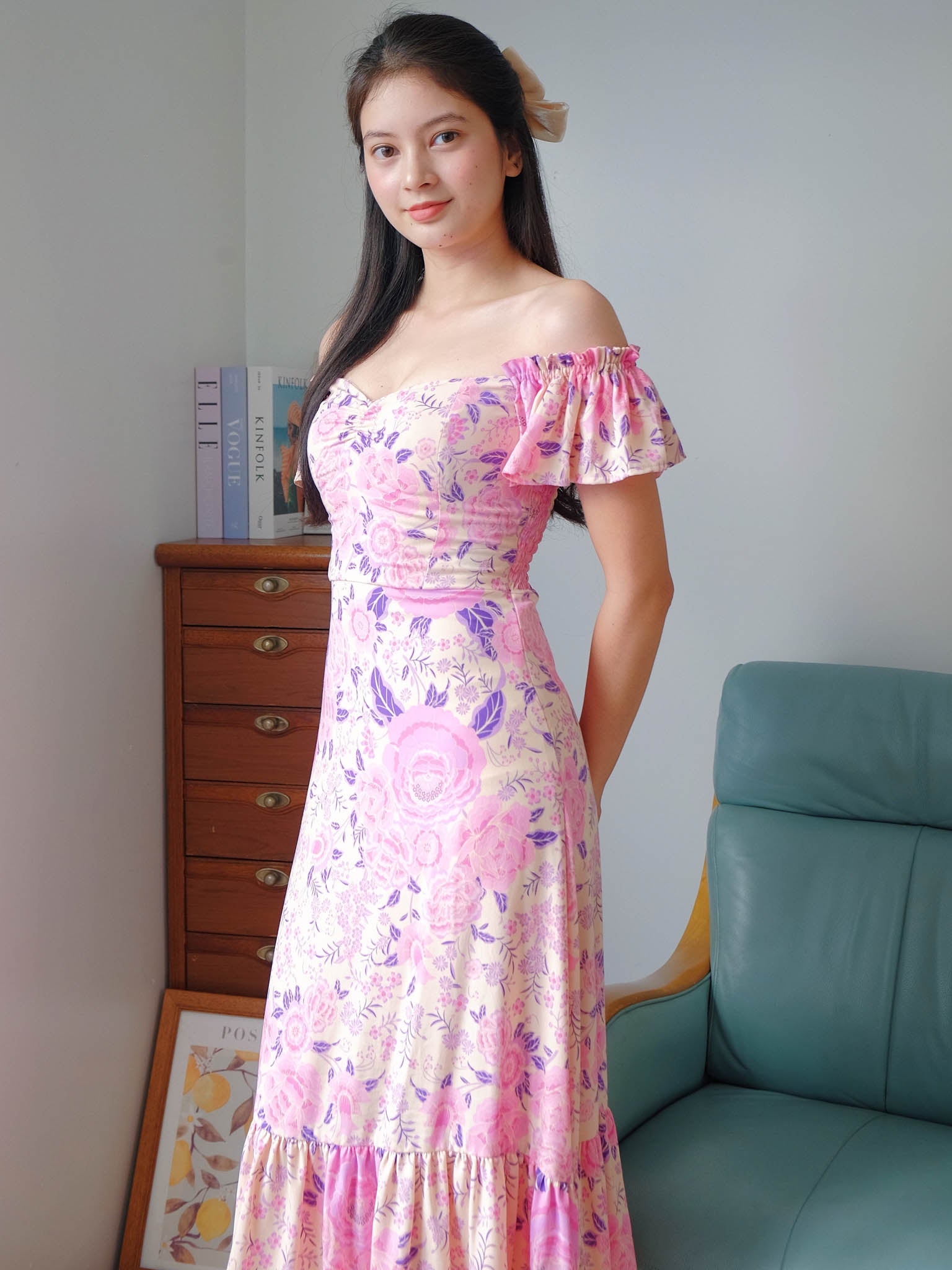 Avery Midi Dress - salvia floral