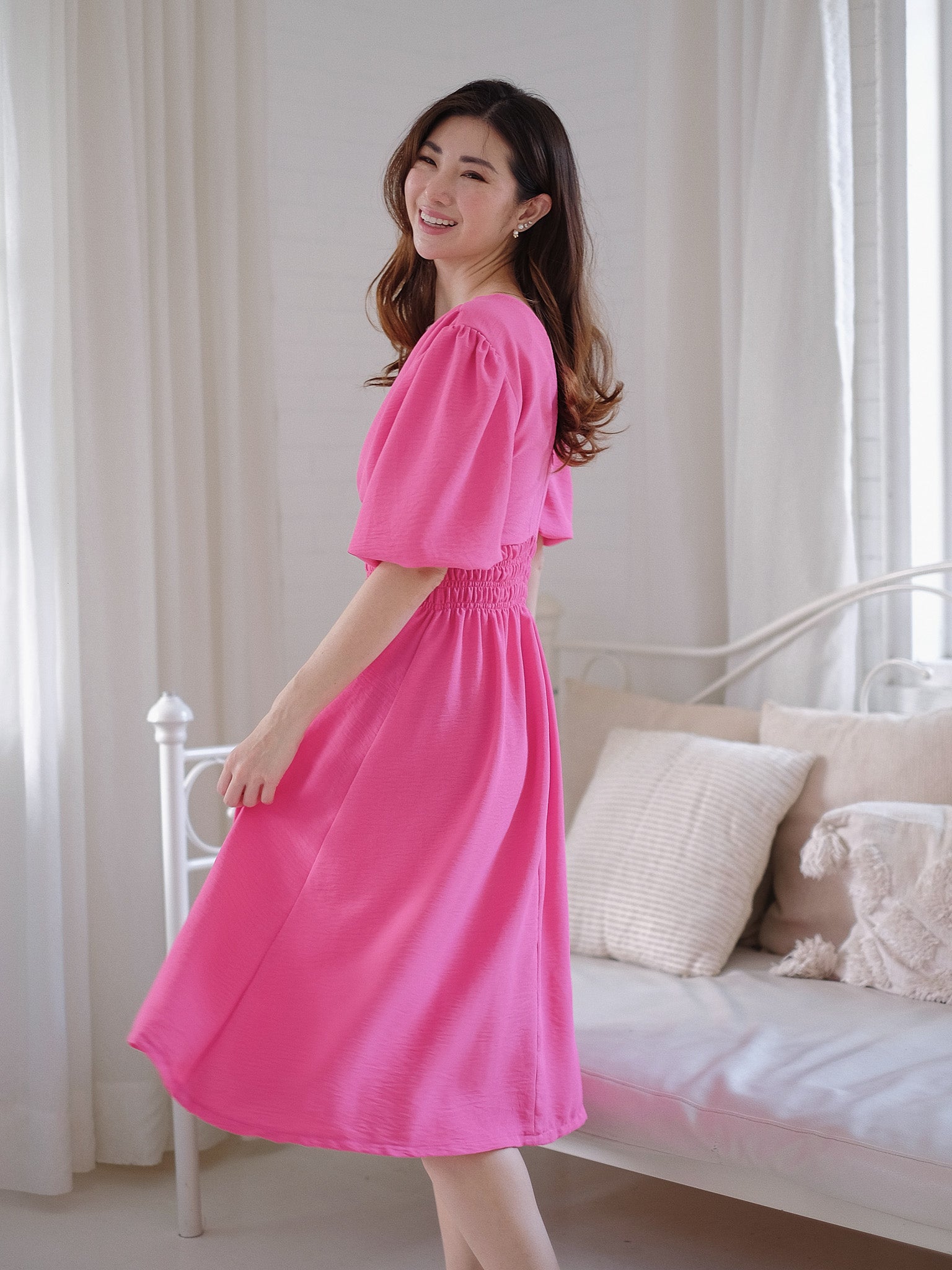 April midi dress - magenta