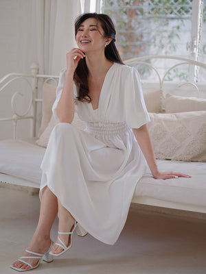 April midi dress - white