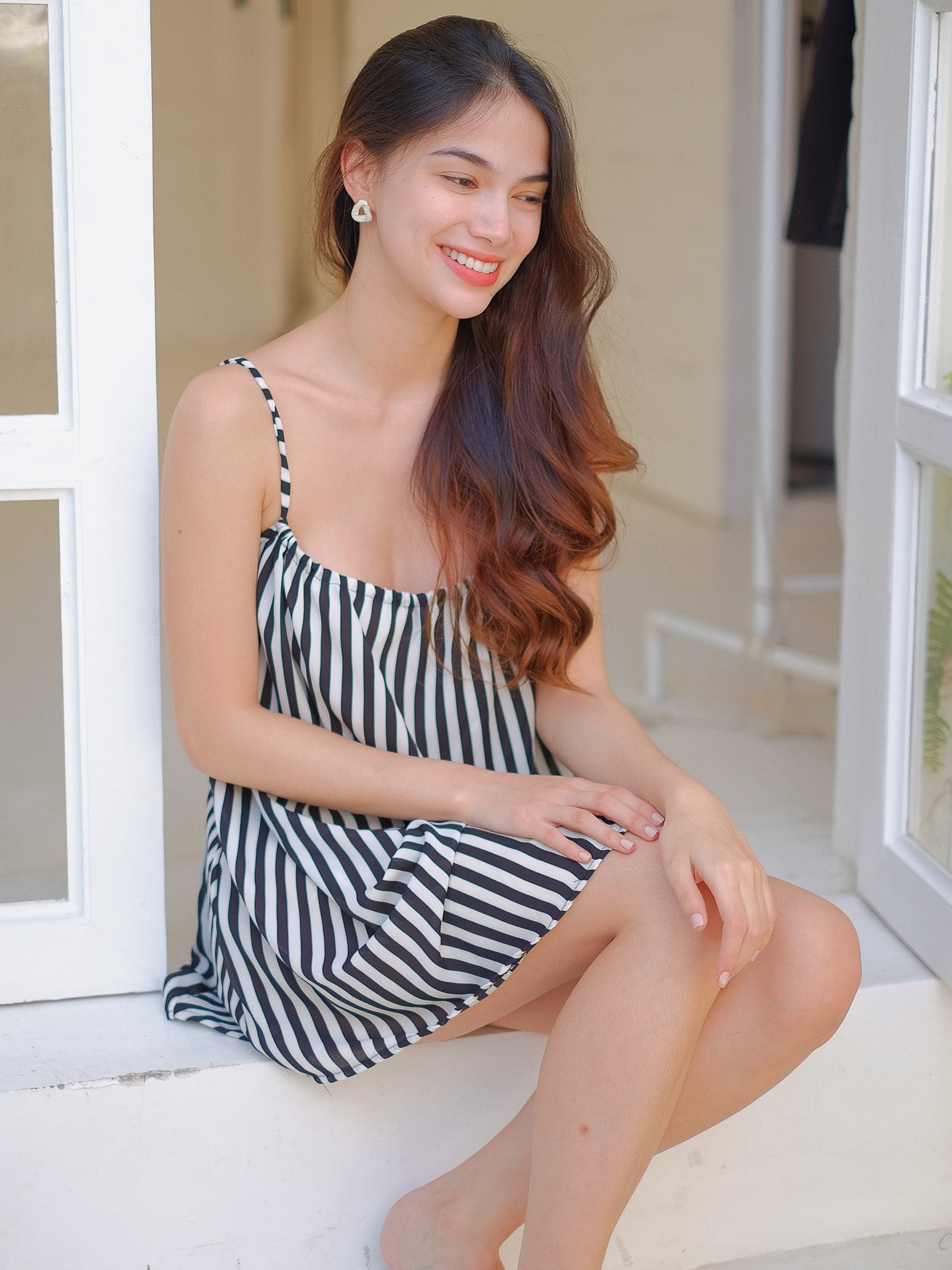 Ray mini dress - black stripes