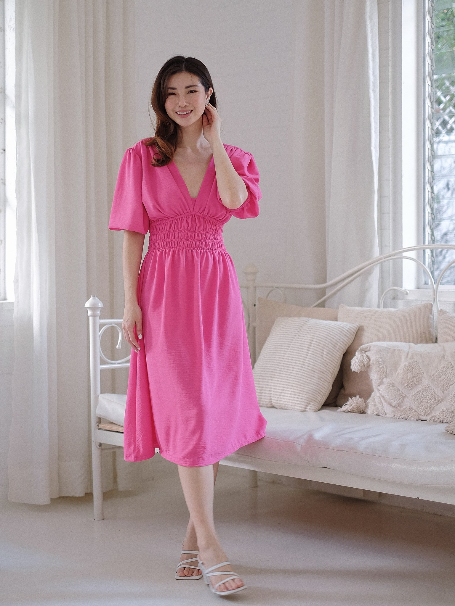 April midi dress - magenta
