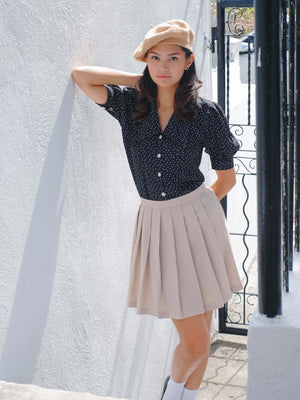 Belinda Top- black dotted
