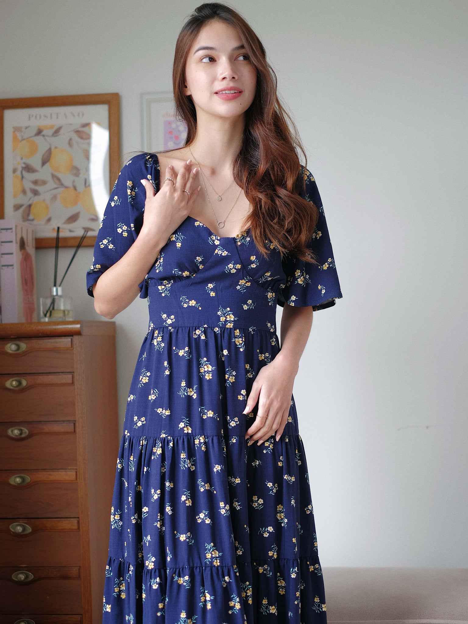 Barbara Midi dress - navy blue
