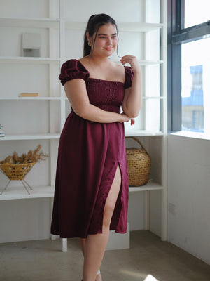 Mia knee length - Burgundy