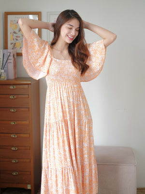 Isabelle midi dress - Honey Orange