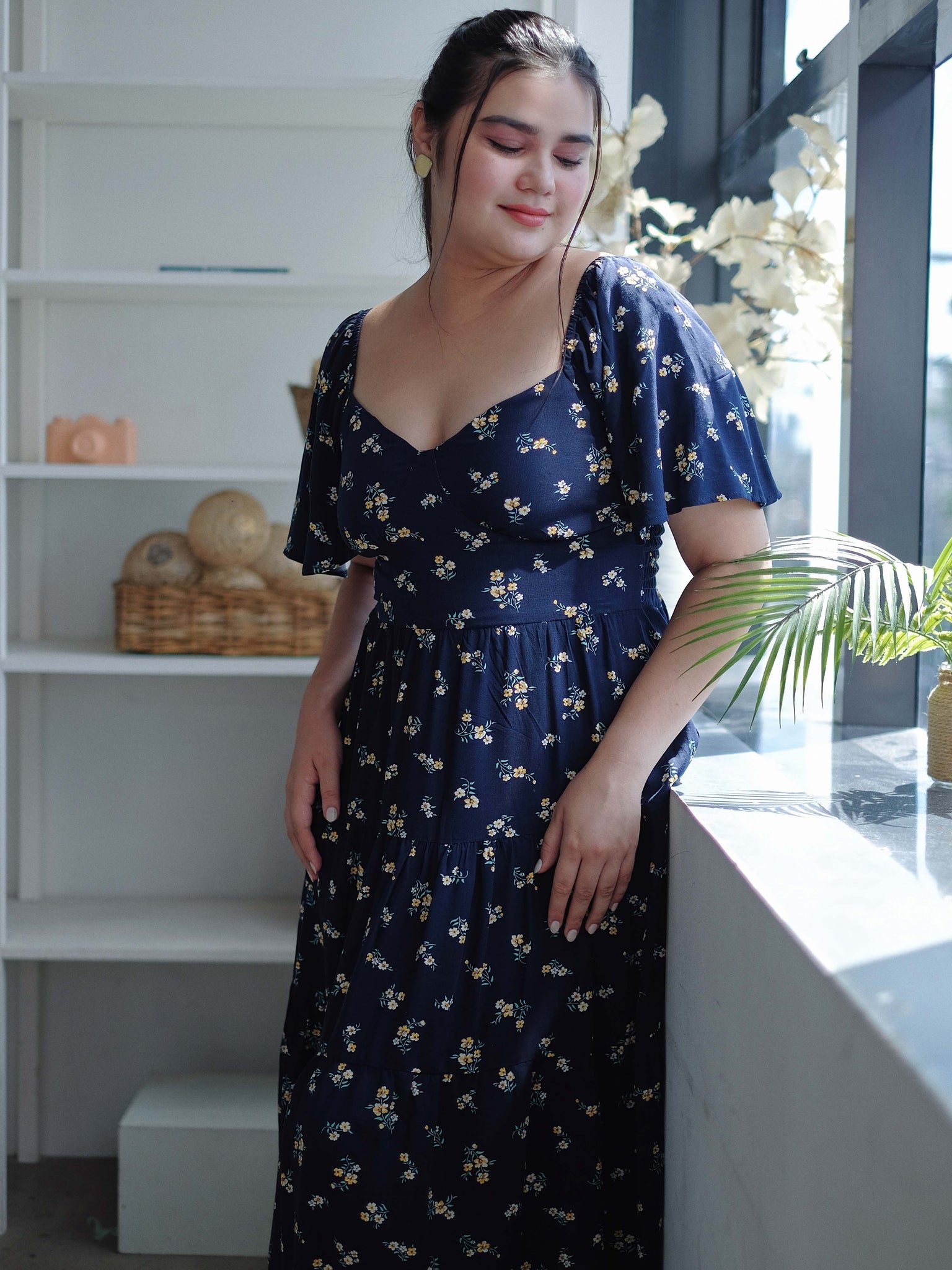 Barbara Midi dress - navy blue