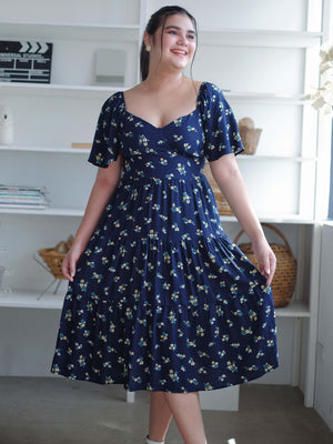 Barbara Midi dress - navy blue