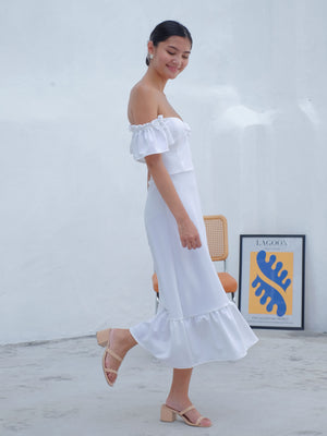 Avery Midi Dress - white dove