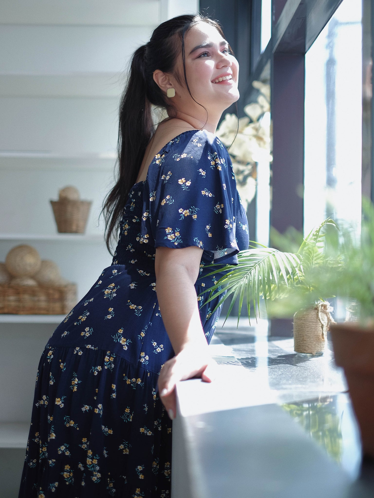 Barbara Midi dress - navy blue