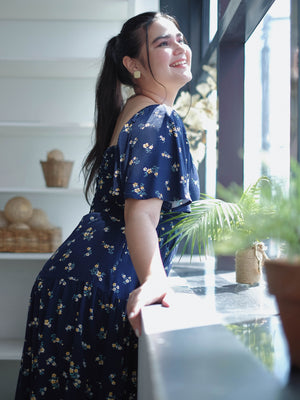 Barbara Midi dress - navy blue
