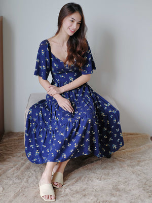 Barbara Midi dress - navy blue