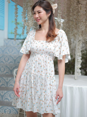 Isabelle mini dress - White floral