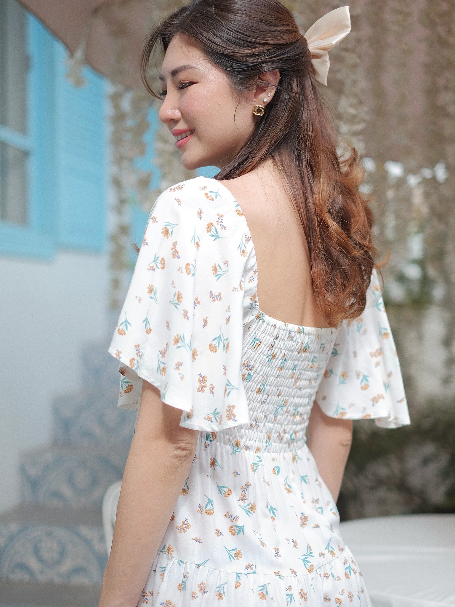 Isabelle mini dress - White floral