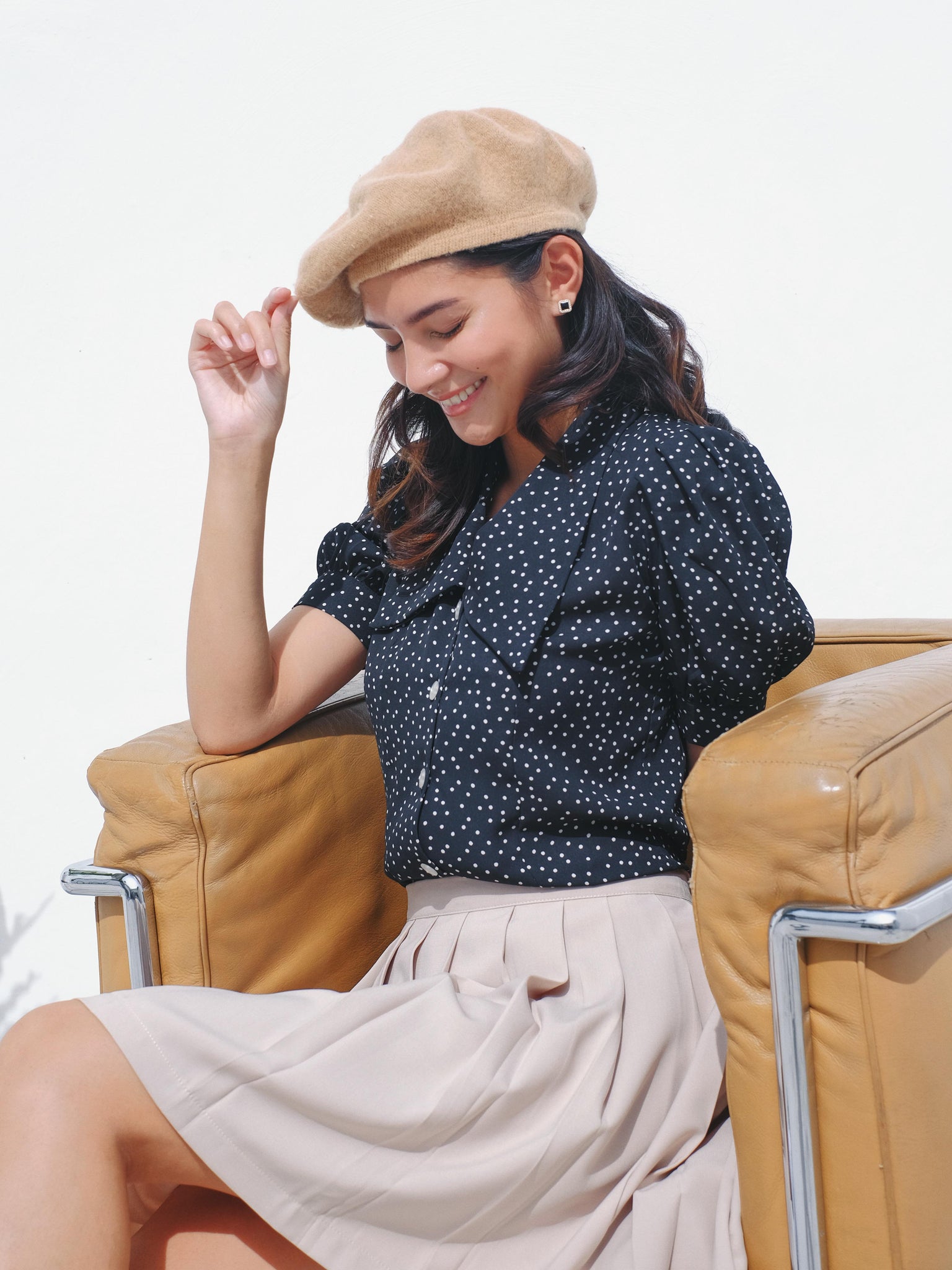 Belinda Top- black dotted