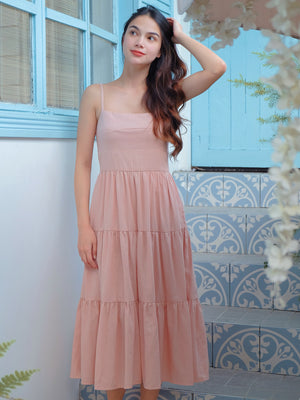 Camille Midi Dress - lemonade pink