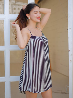 Ray mini dress - black stripes