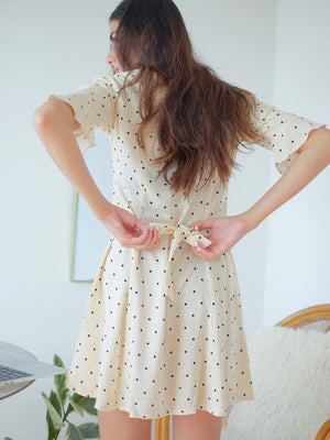 The Claire mini dress - dotted cream