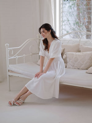 April midi dress - white
