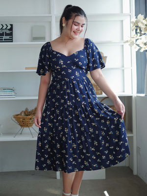 Barbara Midi dress - navy blue