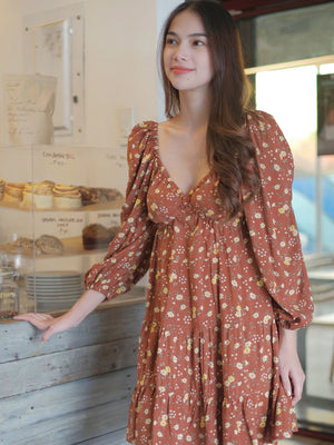 Caroline baby doll dress - Pecan brown
