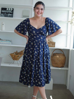 Barbara Midi dress - navy blue