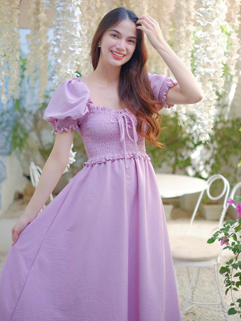 Ava Midi Dress - lavender pink