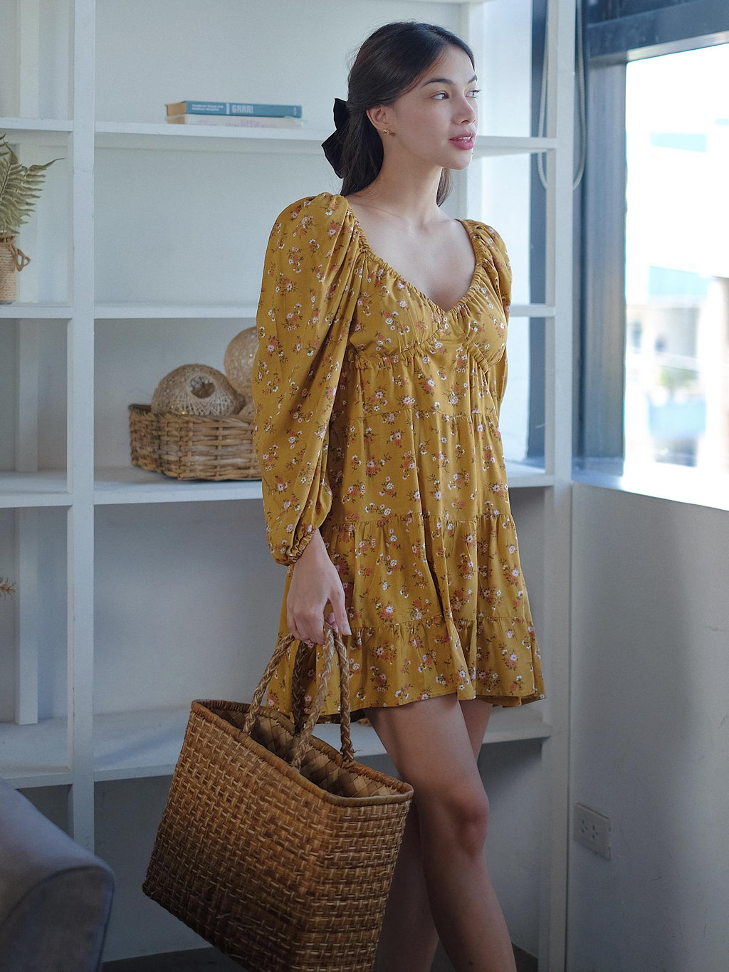 Caroline baby doll dress - Dijon