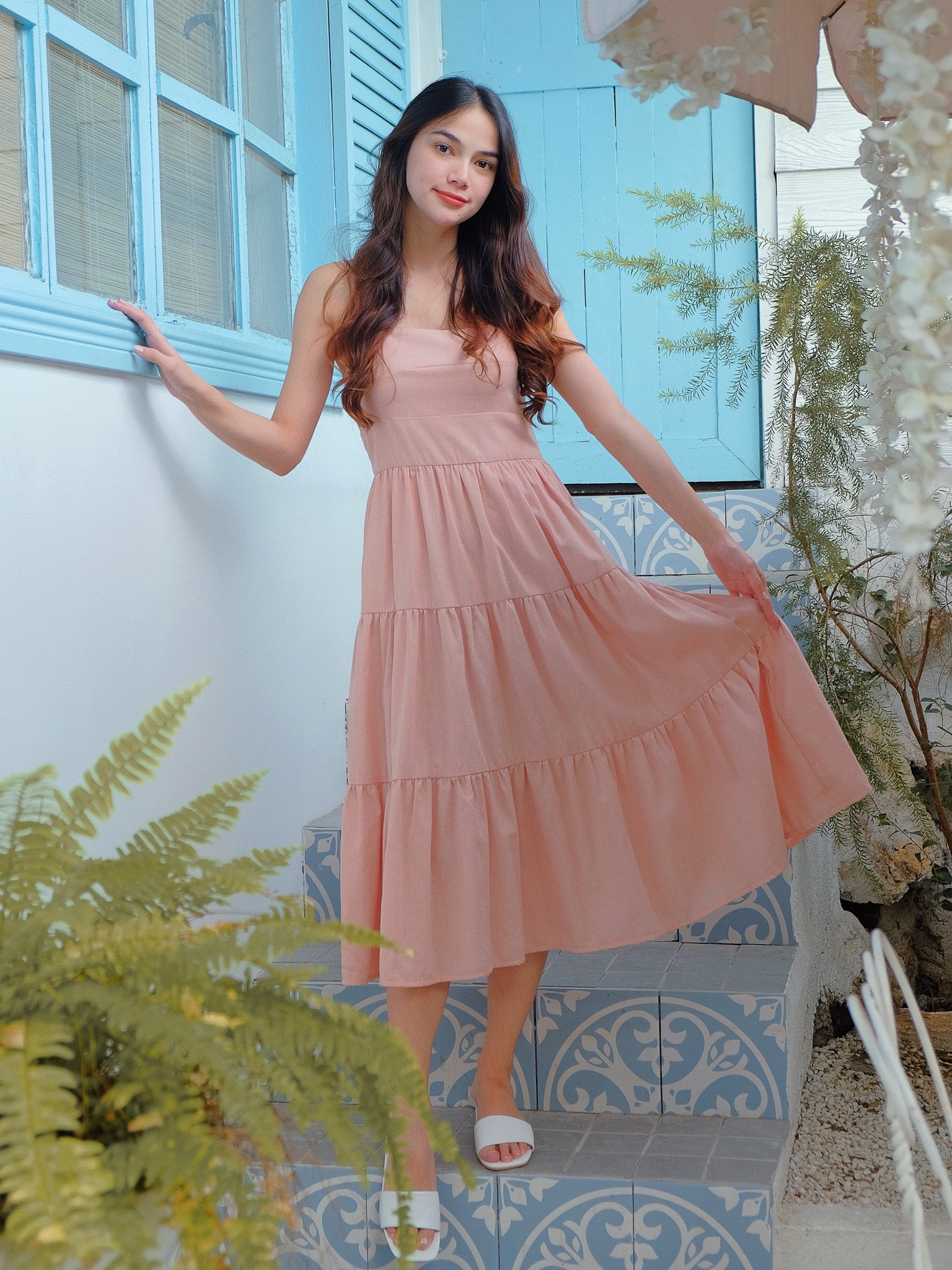 Camille Midi Dress - lemonade pink